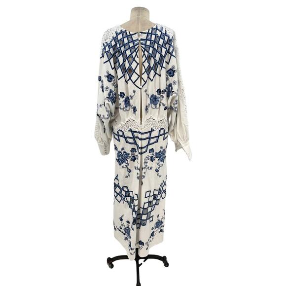 ASOS Curve White and Blue Maxi Dress - Picture 12 of 16